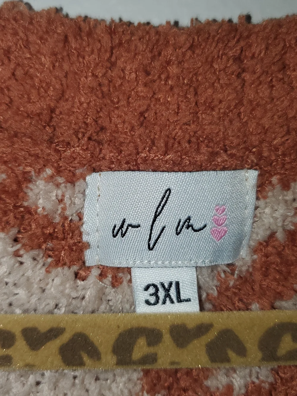 Women's Crewneck Leopard Sweater in Rust and Cream